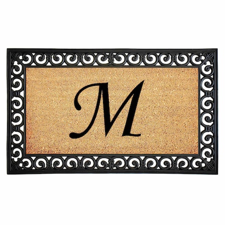 Calloway Mills Monogram Door Mat, Black, Natural, 24 in W x 36 in L 104132436M